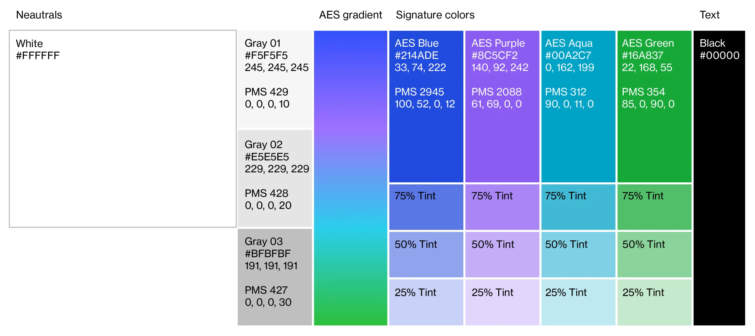 AES signature colors